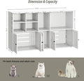 IRONCK Cat Litter Box Enclosure for 2 Cats, Litter Box Furniture Hidden with Double Room and Large Storage Space, Bookcase