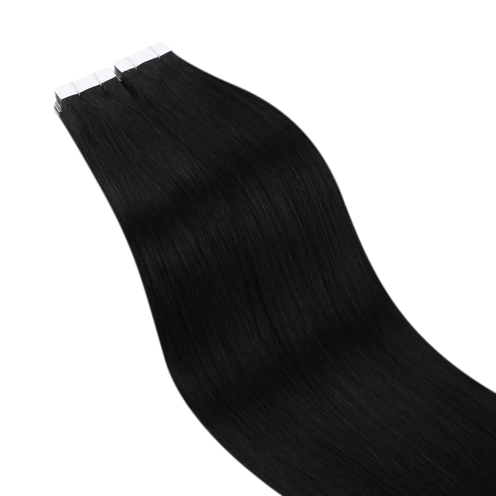 Ugeat Tape in Hair Extensions Human Hair Black Girl Tape in Human Hair Extensions Jet Black Seamless Invisible Hair Extensions
