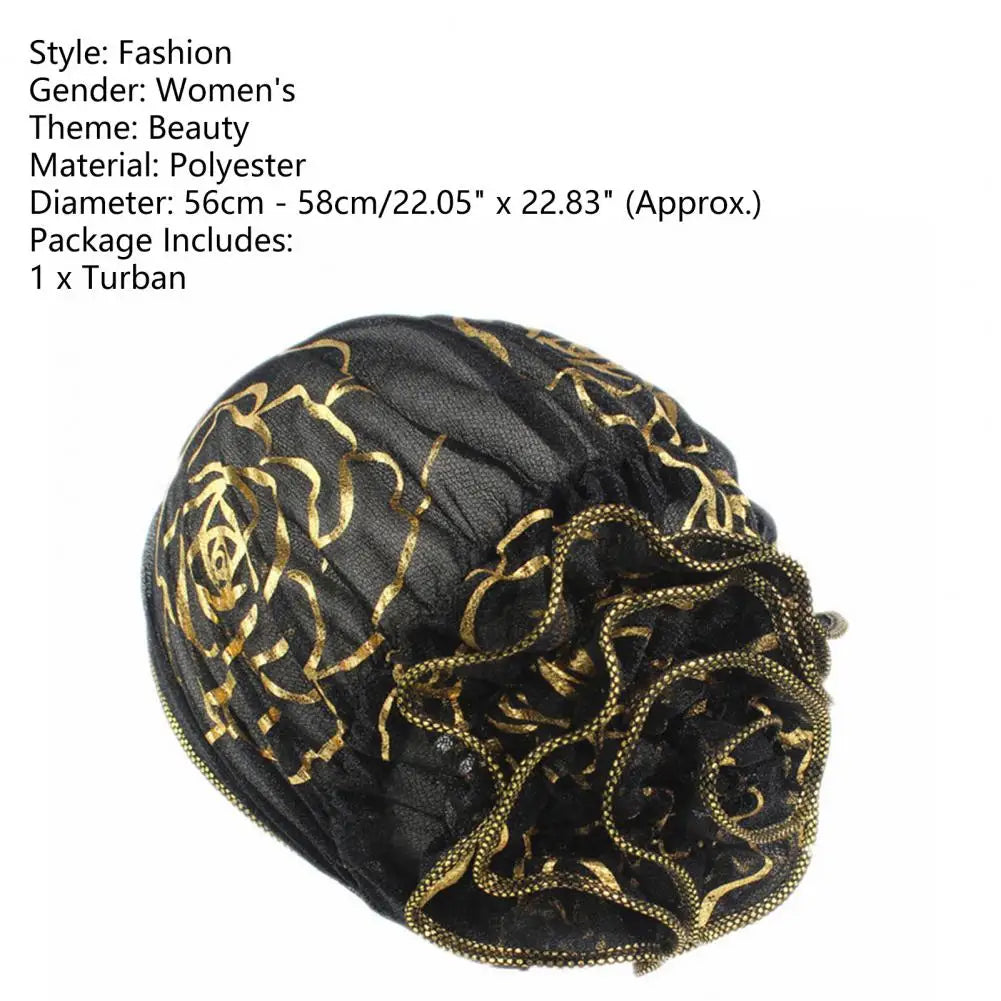 Stylish Hair Loss Scarf Hat Headwear Women Hat Fashion Print Breathable Mesh Headwrap  Super Soft
