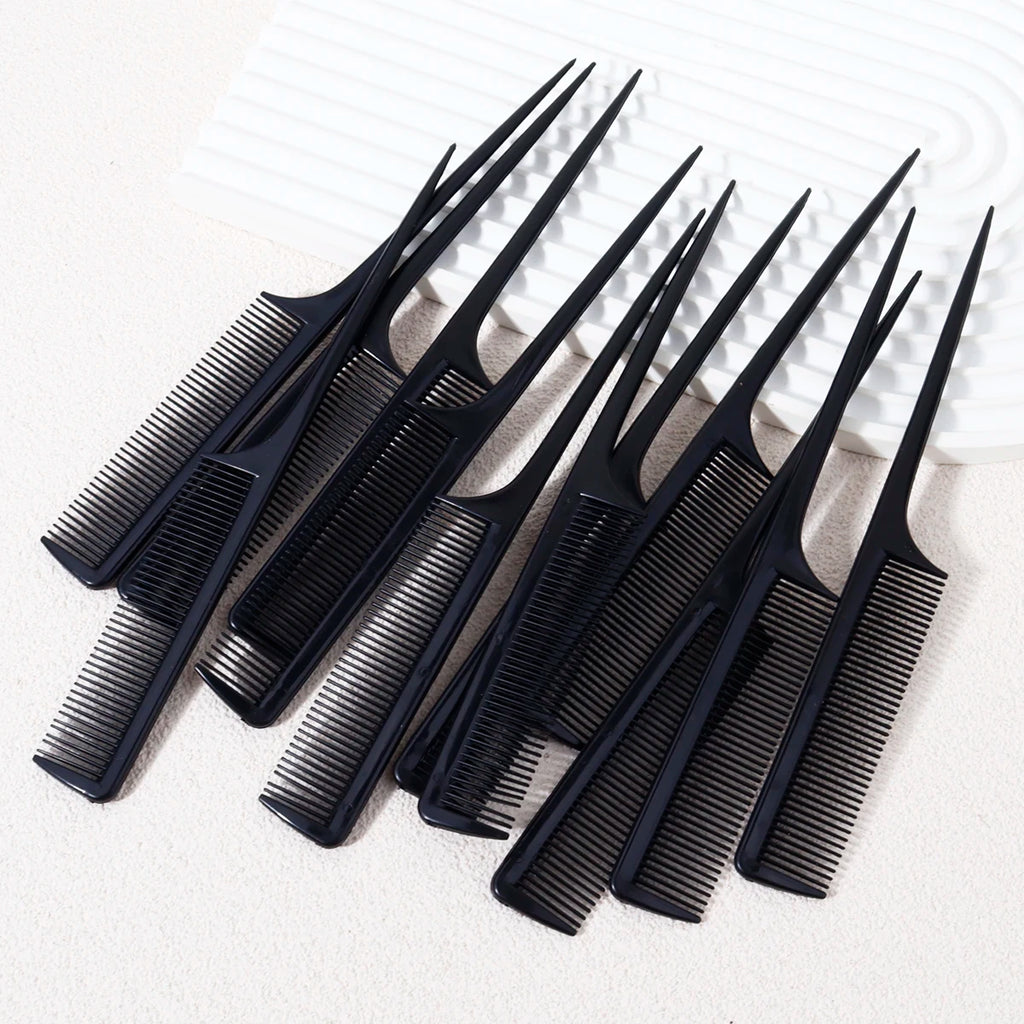 12 piece mouse tail comb set, hair dye comb, pointed tail comb, suitable for hair salons and home use,special for real hair wigs
