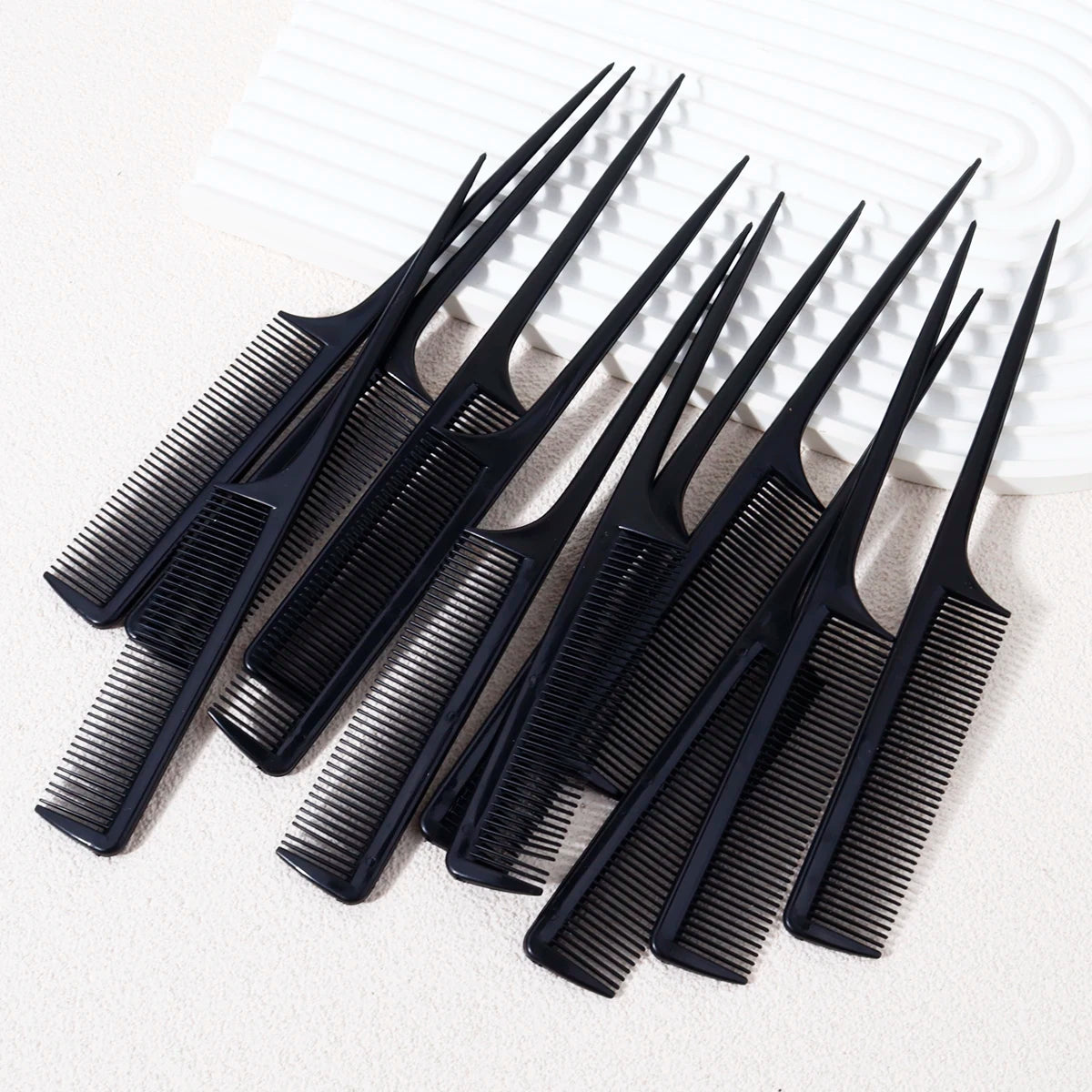 12 piece mouse tail comb set, hair dye comb, pointed tail comb, suitable for hair salons and home use,special for real hair wigs