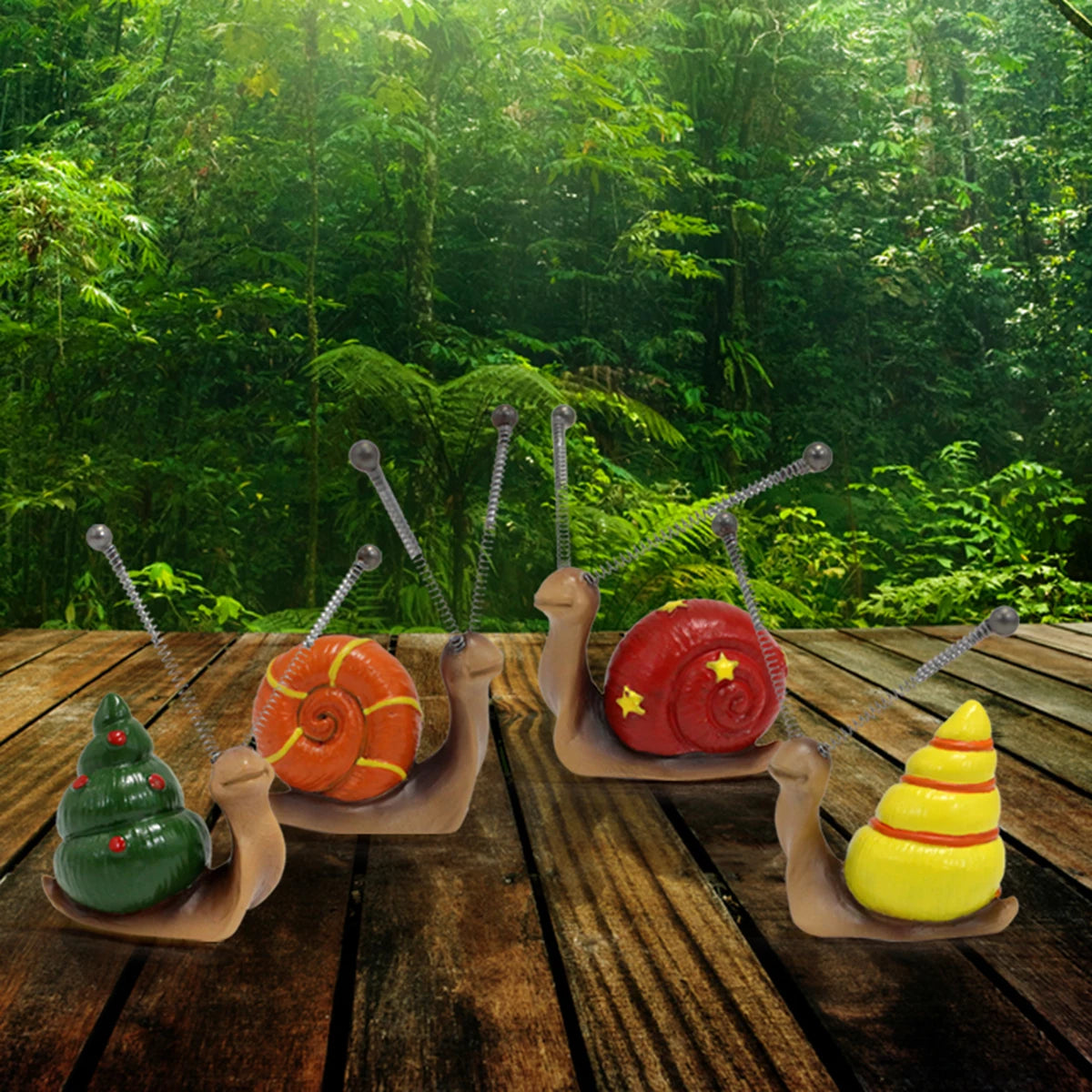 4pcs, Mini Snail Sculpture Bonsai Decorations，Garden Home Decoration Resin Crafts, Outside Decor, Outdoor Decor,Yard Art Ornamen