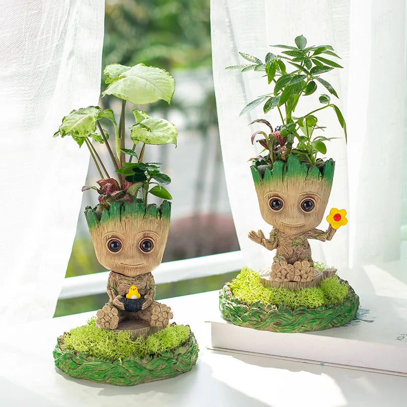 Modern Flower Vase Groot Flower Arrangement Home Living Room Decoration Cartoon Vases Ornament Plants Potted Decoration Crafts