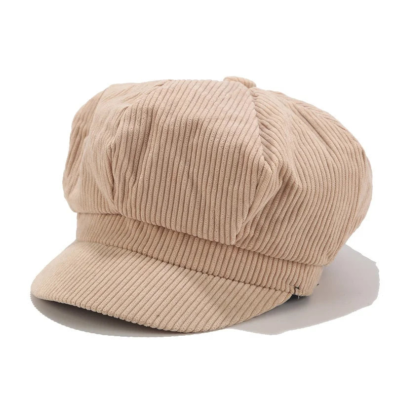 1 Pcs Adjustable Hat Female Leather  Beret for Women Solid Plain Octagonal Newsboy Cap Ladies Casual Wool Girl Painter Autumn