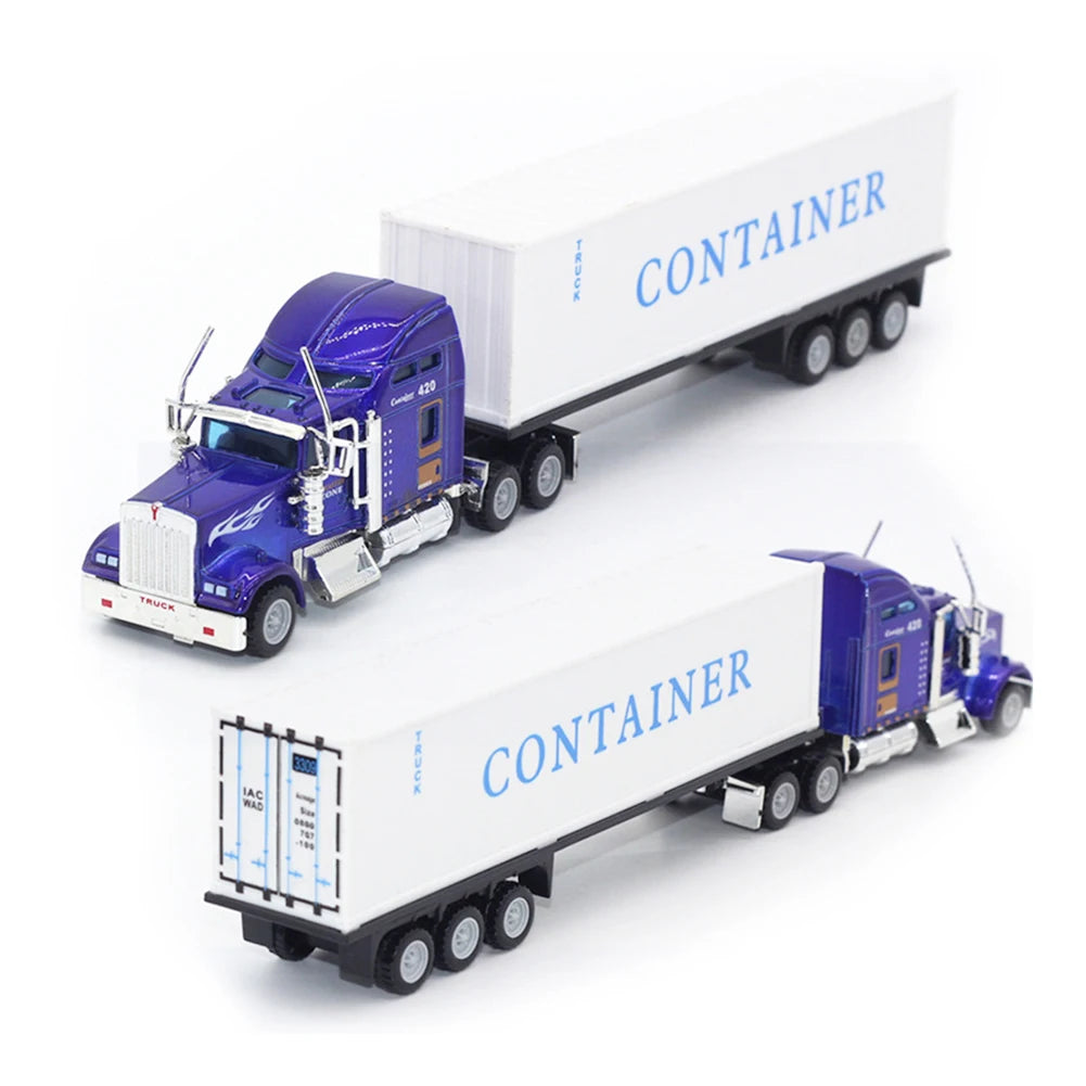 1:50 Large Diecast Alloy Truck Car Model Toys Simulation Oil Truck Tank Container Pull Back Transport Vehicle Model Toy For Kids