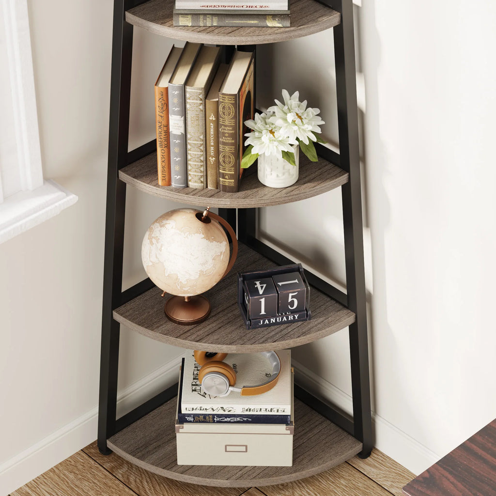 Tribesigns Bookcase Corner Book Shelf Rack Wood Bookshelf Storage Shelves