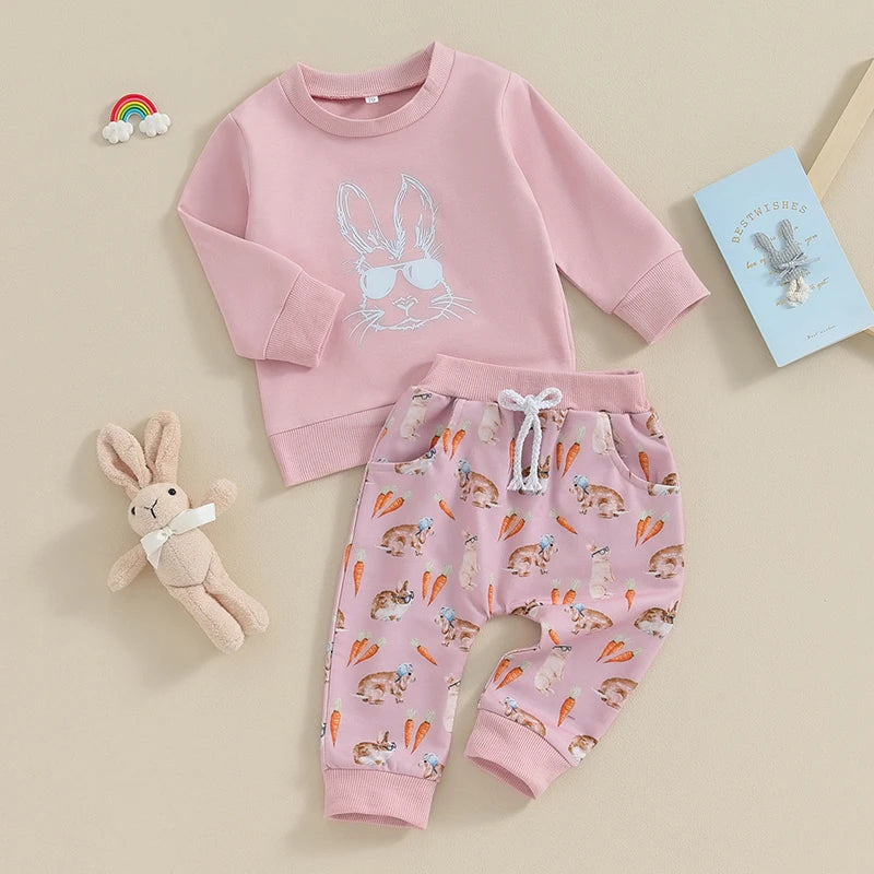 Baby Girls Easter Dress Set Pink Floral Print Sleeveless Dress with Matching Headband and Bloomers