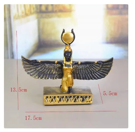 Egyptian Gods and Goddess Isis Statue Study Decoration Egypt Ornament Gift Guardian God of The Earth Home Desktop Decor Souvenir