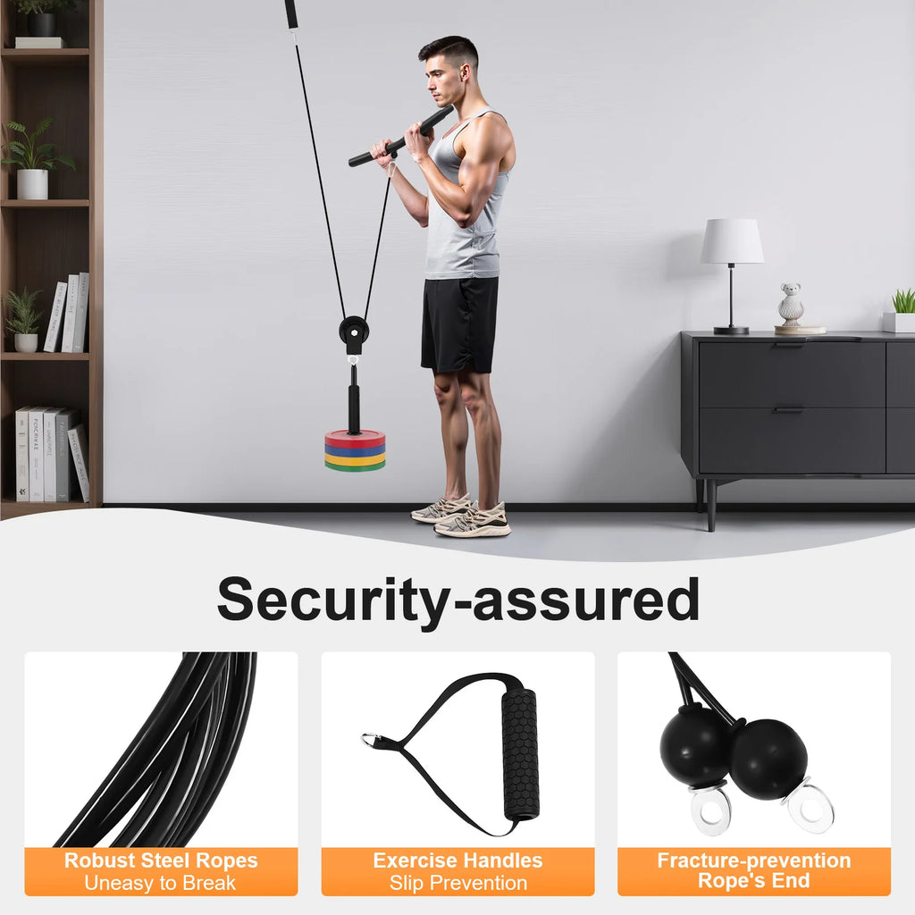 Pulley System Gym Cable Weight Pulley System Cable Lat Pull Fitness 120kg Load Capacity for Home, Gym, Etc.