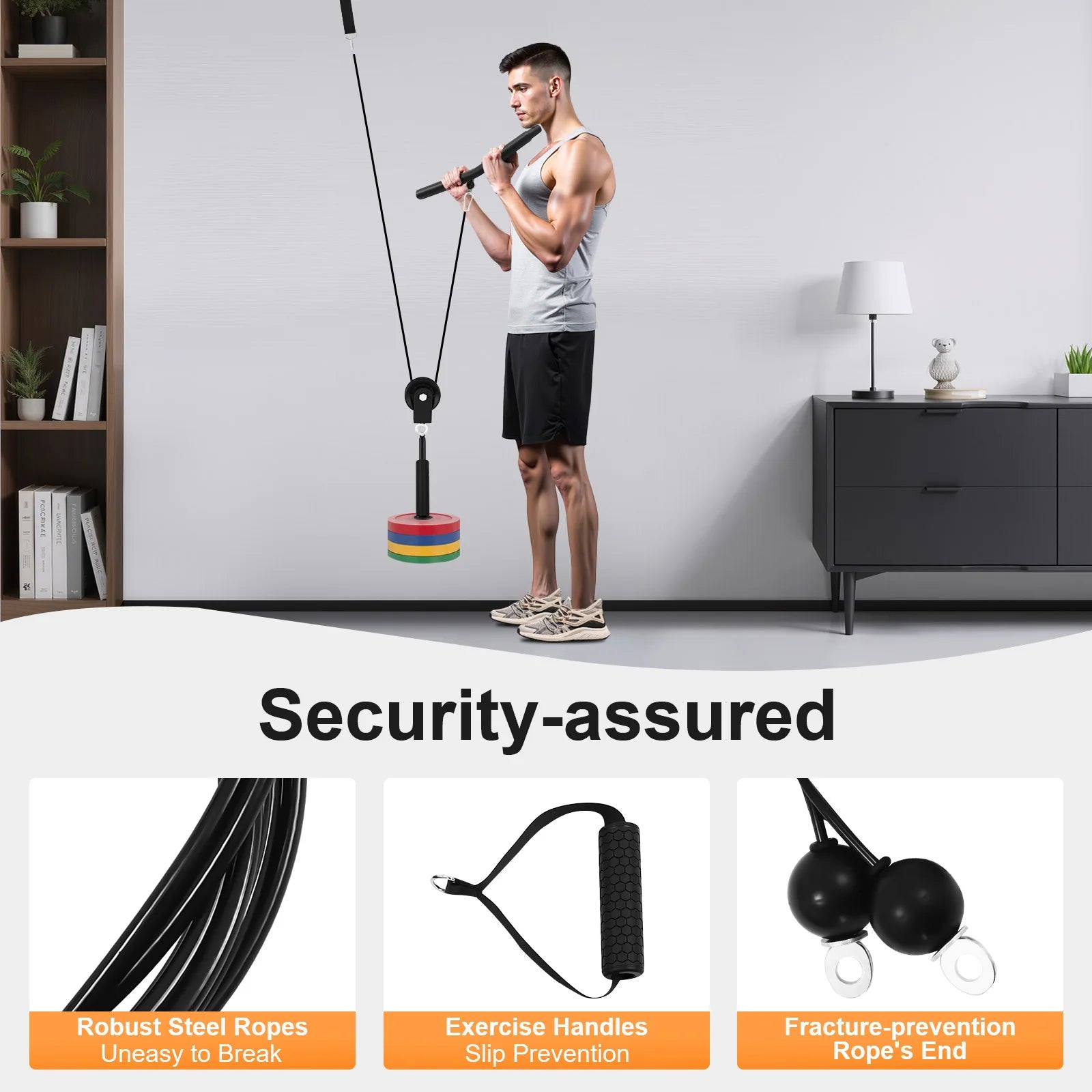 Pulley System Gym Cable Weight Pulley System Cable Lat Pull Fitness 120kg Load Capacity for Home, Gym, Etc.