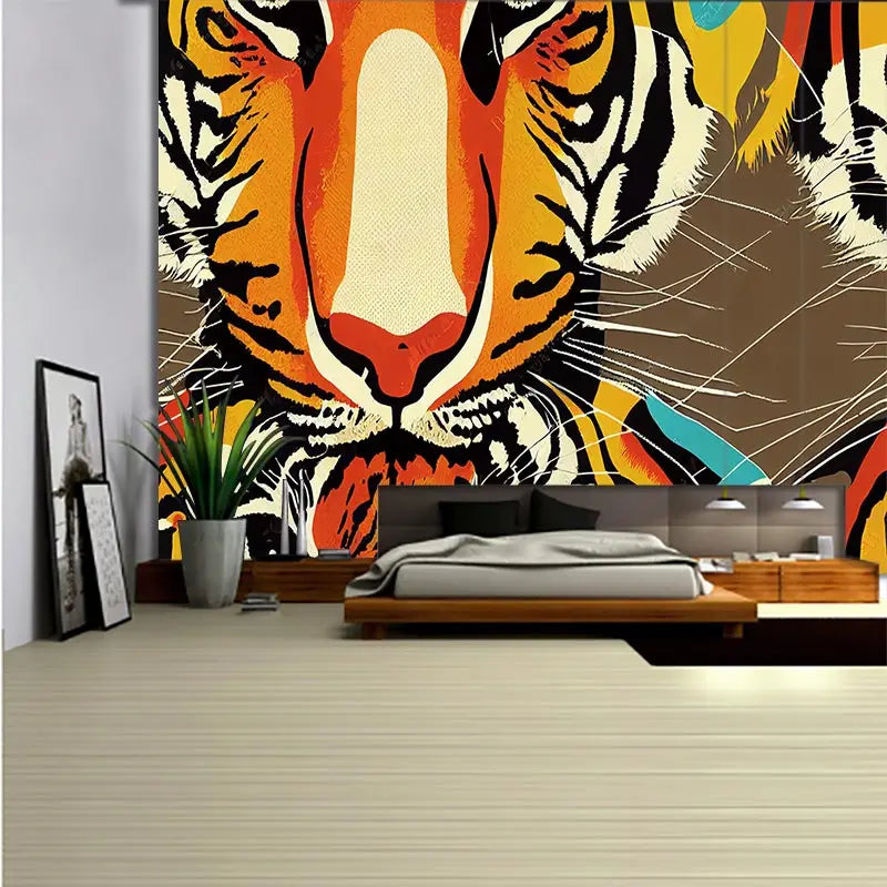 Animal Leopard Waterfall Tapestry Wall Art Floral  Wall Hanging Home House  Bedroom Decor For 2023 Tapiz Y2k Arazzi