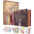 80 pages Our Adventure Book Scrapbook Photo Album 3d Retro Embossed Letter Hard Cover Friends Family Memo ry Book 11.9x7.6 Inch