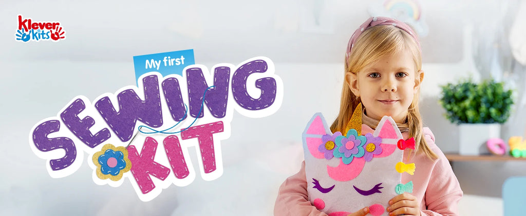 JOYFY 7 Sewing Projects My First Kids Sewing Kit- Easy DIY Arts and Crafts for Girl Birthday Chirstmas Gifts Unicorn and Mermaid