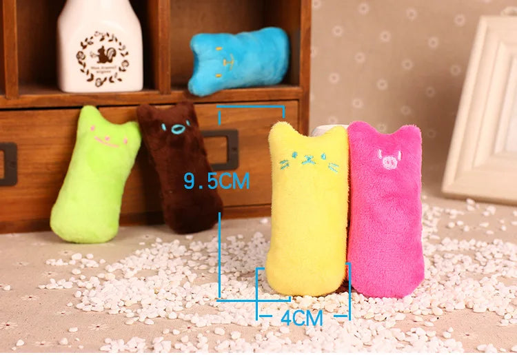 Pet Thumb Expressions Interactive Plush Cat Toy, Paper Chewing Teeth Grinding Anti Bite Toy, Contains Catgrass and Catnip