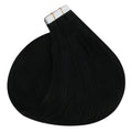 Ugeat Tape in Hair Extensions Human Hair Black Girl Tape in Human Hair Extensions Jet Black Seamless Invisible Hair Extensions