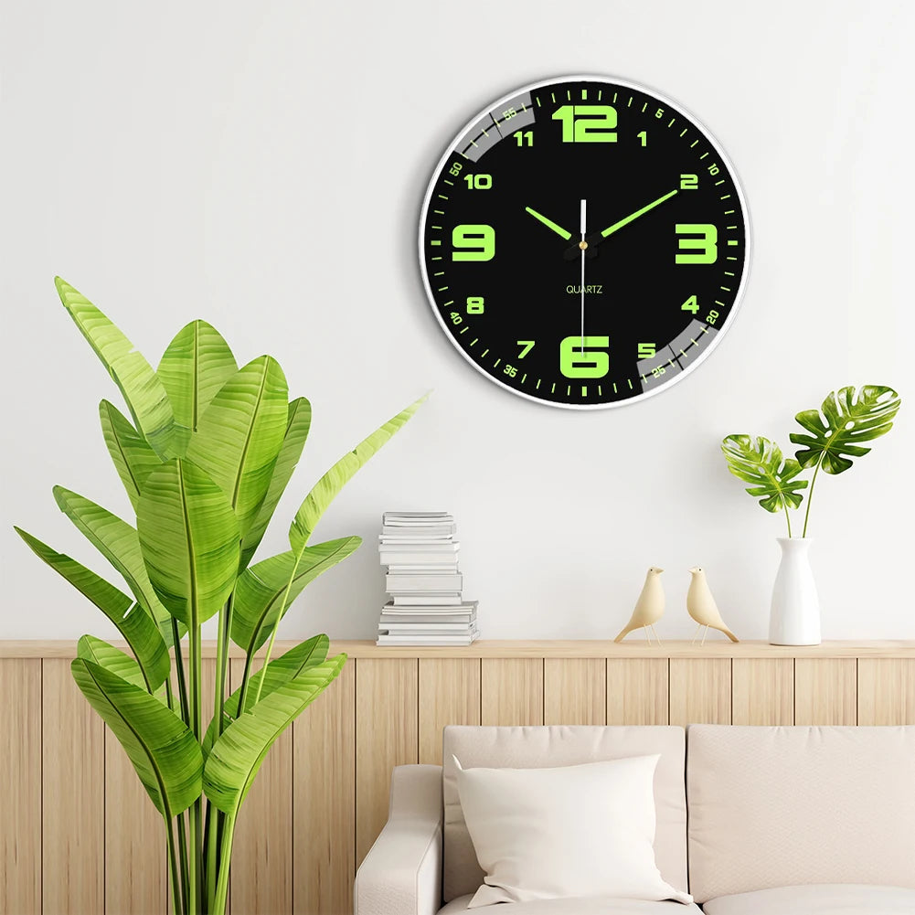 8Inch Silent Non-Ticking Wall Clocks Battery Operated Silent Light Up Wall Clocks for Living Room Bedroom Kitchen Bathroom Decor