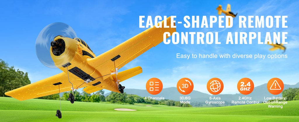 SucceBuy RC Plane 2.4G 4CH Remote Control Airplane with 6-Axis Gyro Stabilizer Aircraft Toy RC Glider for Kids Beginners Gifts
