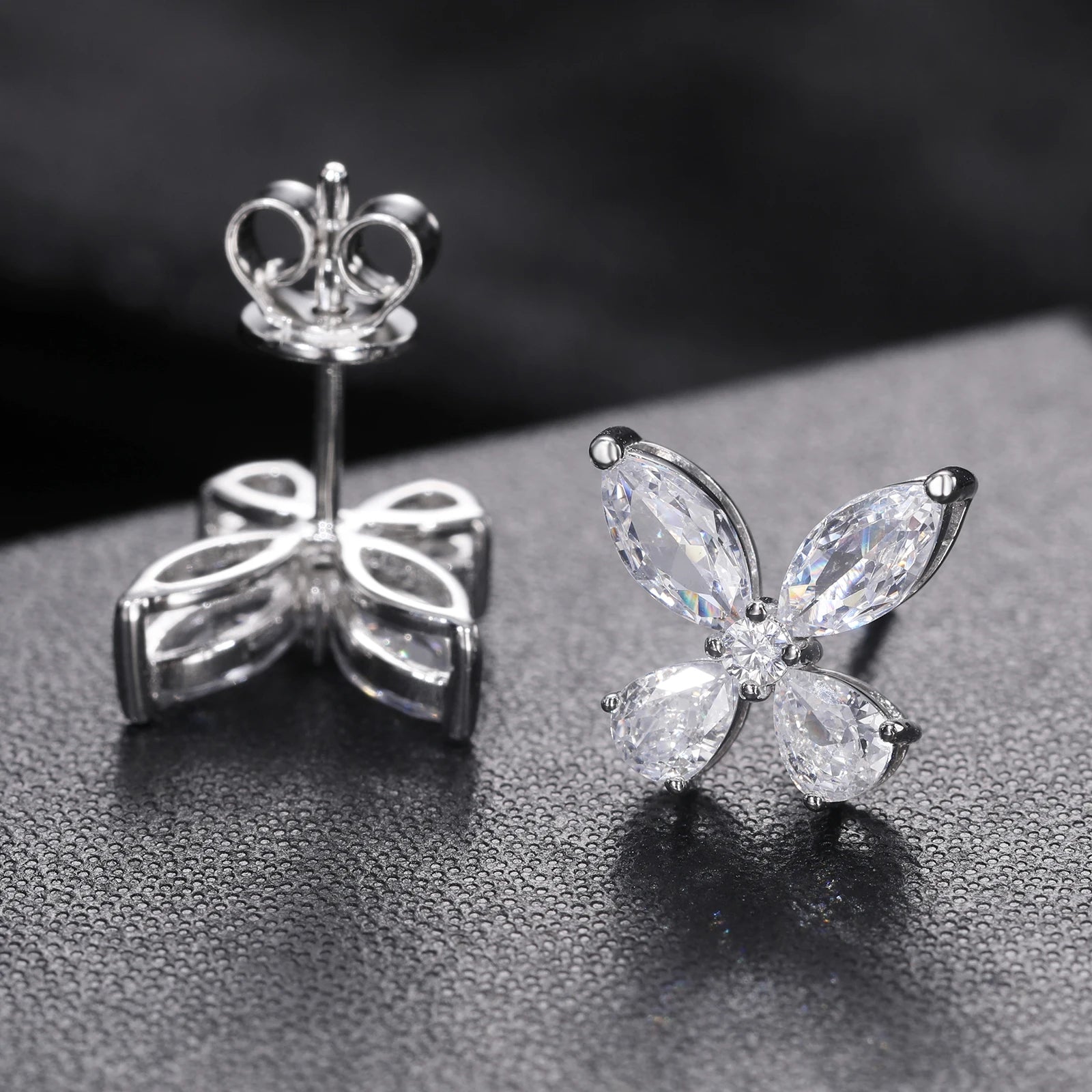 Orginal Luxury Butterfly Stud Earrings Silver 925 for Men Women D Color Moissanite GRA HipHop Wedding Earrings Jewelry Gifts