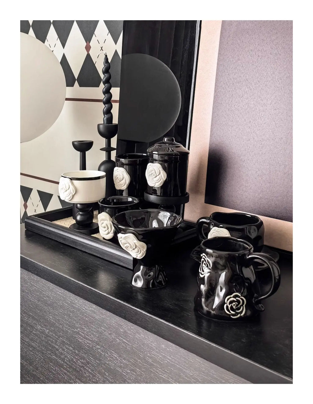 Vintage Camellia Embossed Coffee Mug Ceramic Retro Globot Cup, Stylish Retro Luxury Drinkware for Home Use