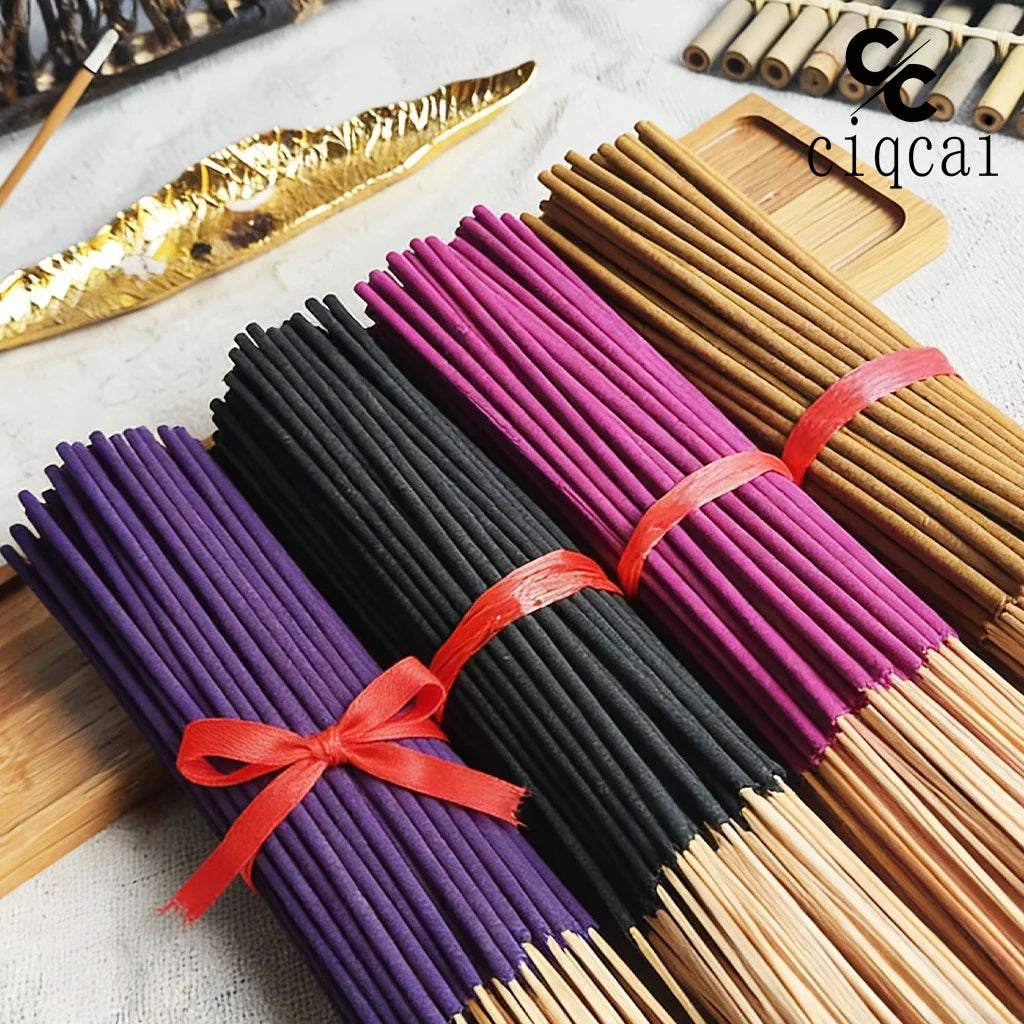 4 Types of Floral Scented High-Quality Handmade Bamboo Stick Incense Set, 22cm Long Natural Chinese Incense Sticks, Including Lavender, Cherry Blossom, Rose, Jasmine, Etc., with a Fresh and Elegant Scent That Lasts for a Long