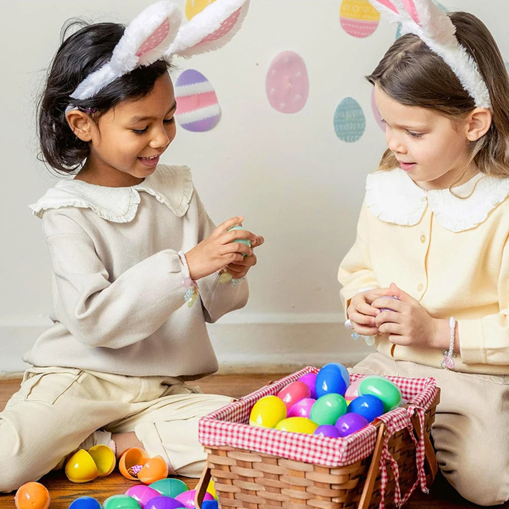 Easter Egg Twisted Opening Eggshell Fillable Gift Packing Box Reusable Empty Bright Eggshell for Classroom Prize Supplies