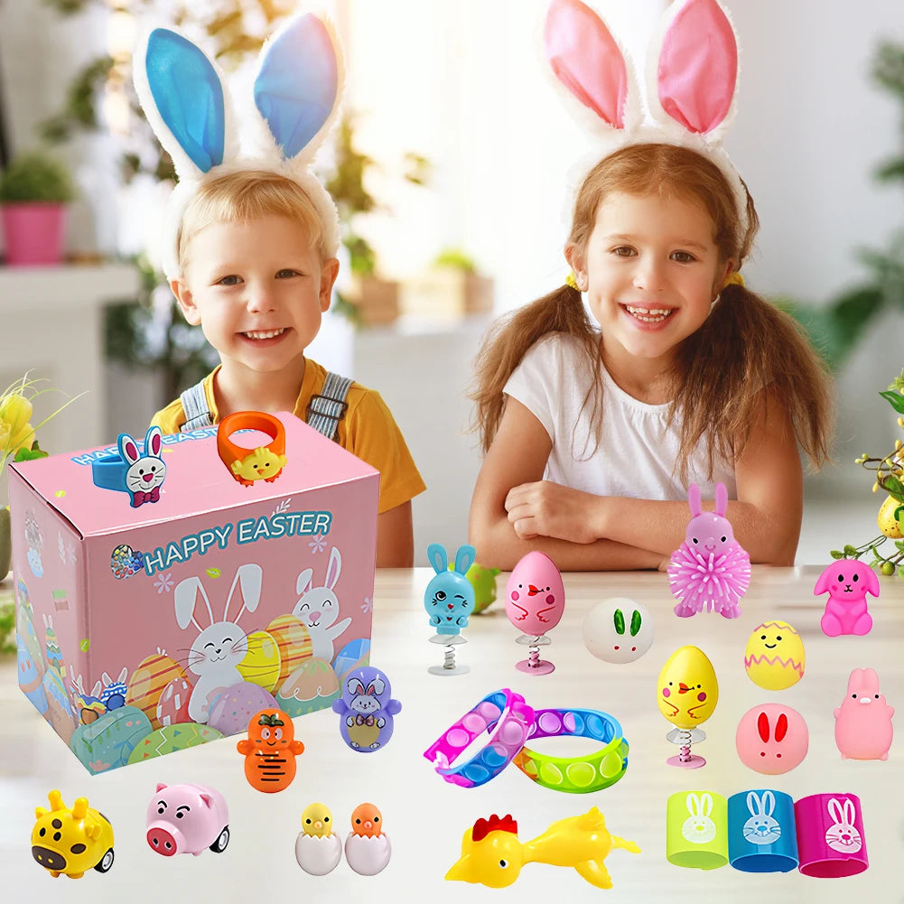 120Pcs Prefilled Easter Eggs Easter Egg Fillers with Assorted Toys Filled Easter Egg Gift Funny for 3 4 5 6 7 8 Year
