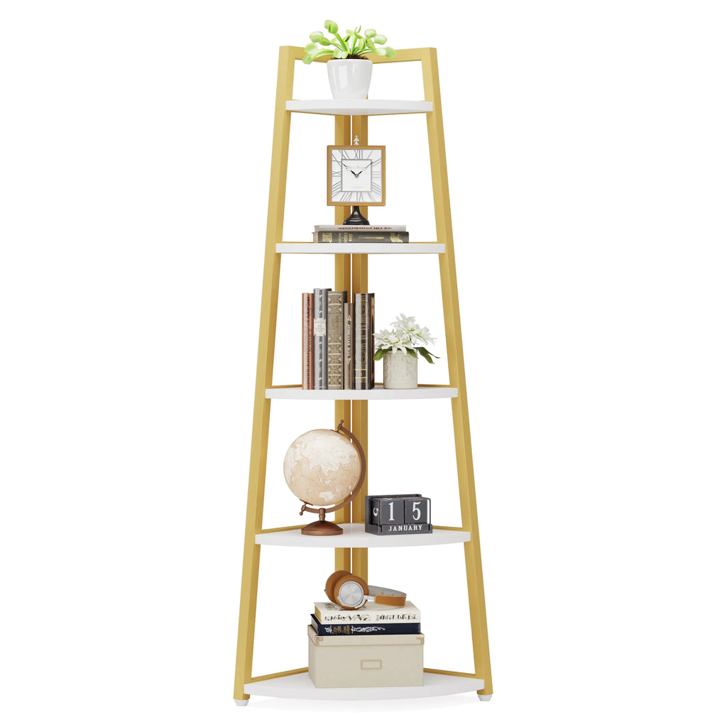 Tribesigns Bookcase Corner Book Shelf Rack Wood Bookshelf Storage Shelves
