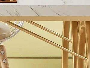 Modern Dining Table, 63" Large Kitchen Table for 4-6 People, Unique Rectangular Dinner Table Kitchen & Dining Room Furniture