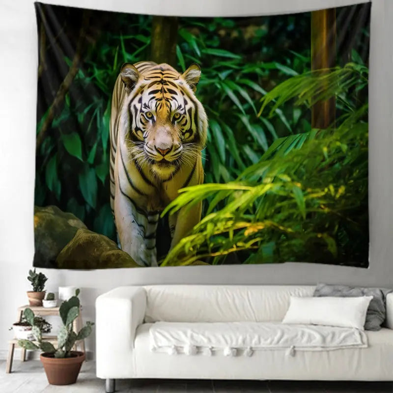Animal Leopard Waterfall Tapestry Wall Art Floral  Wall Hanging Home House  Bedroom Decor For 2023 Tapiz Y2k Arazzi