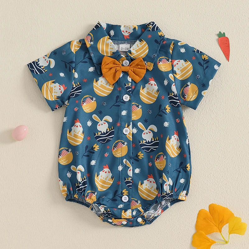 Baby EasterFloral Print Sleeveless Bowtie