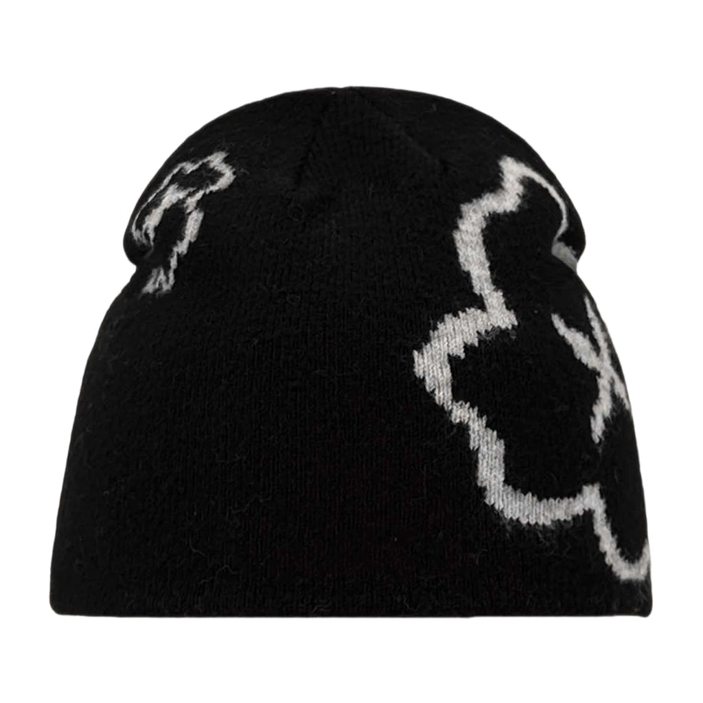 Women s Winter Knit Beanie Hat with Floral Design Soft and Stretchy Skull Cap for Outdoor Activities Warm and Cozy