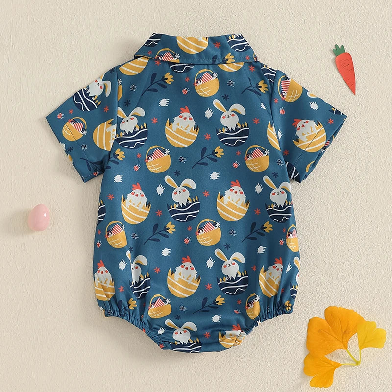 Baby EasterFloral Print Sleeveless Bowtie