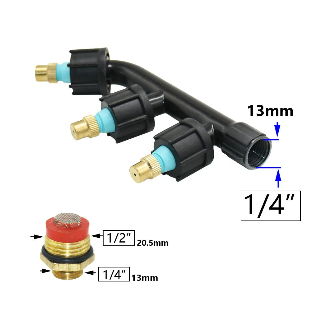 Agricultural Atomizing Sprayer Mist Nozzle Single/Double/Three Nozzle Head Garden Lawn Irrigation Pesticide Spraying Sprinkler