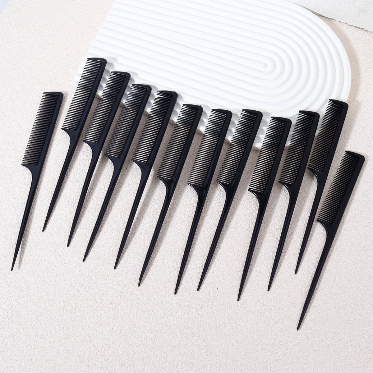 12 piece mouse tail comb set, hair dye comb, pointed tail comb, suitable for hair salons and home use,special for real hair wigs