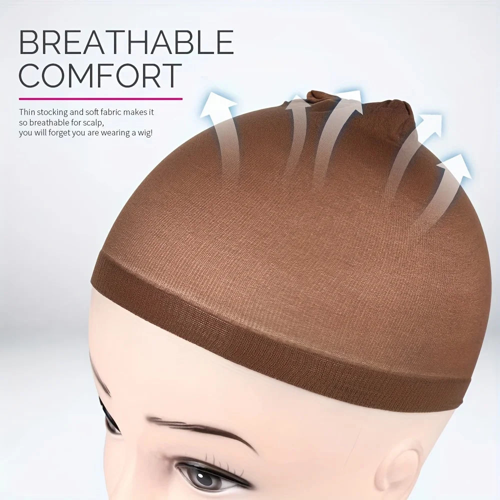 20pcs nylon wig cap stockings elastic wig cap black, brown, light brown