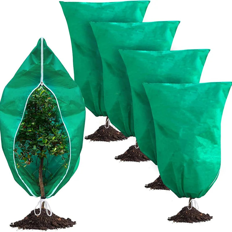 Plant Covers Freeze Protection Covers Frost Cloth Plant Anti-Freeze Shrub Protection Bag with Zipper Drawstring Frost Blankets
