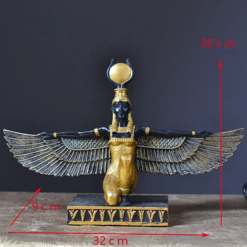 Egyptian Gods and Goddess Isis Statue Study Decoration Egypt Ornament Gift Guardian God of The Earth Home Desktop Decor Souvenir