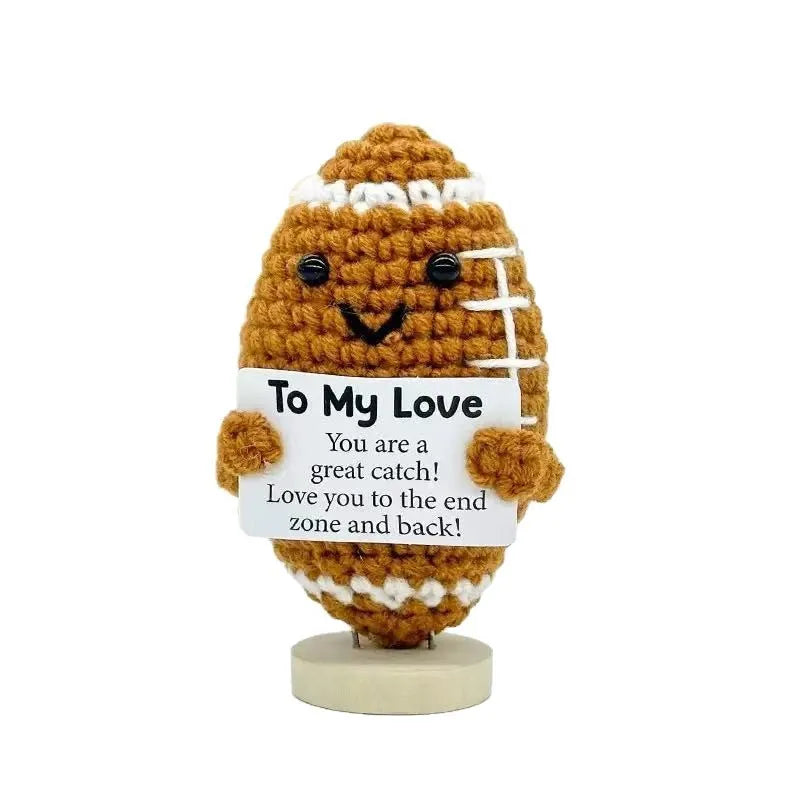 Crochet Ball Emotional Support Positive Crochet Doll Funny Gifts for Boyfriends Emotional Support Kintted Doll