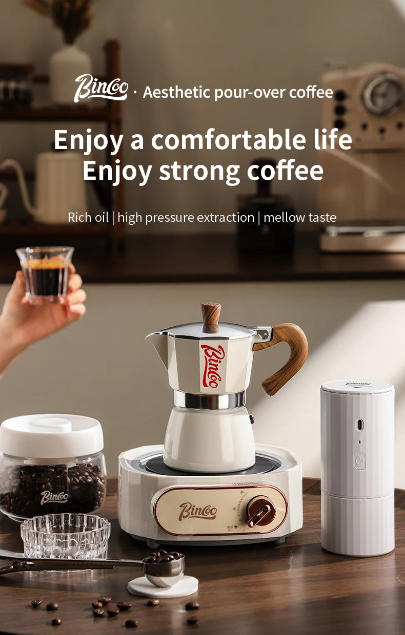Bincoo Mocha Moka Coffee Pot Aluminum Espresso Maker Italian Coffee Professional Home Barista Accessories Coffee Tools 300ml