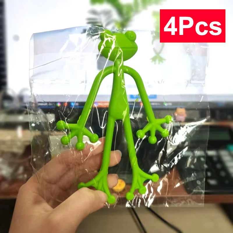 1Pc/4pcs Frog Plant Rack 13cm Frog Shaped Cable Wire Tie Twist Bendable Garden Plant Support Adjustable Flexible Clip for Stem