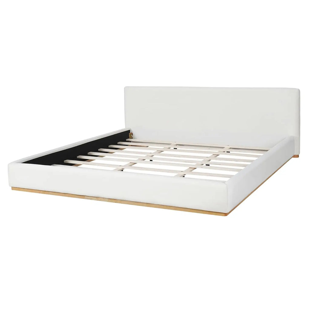 Modern King Size Platform Bed Frame with Cloud Headboard, King Size Boucle Cloud Platform Bed for Adult, Mattress Foundation, No