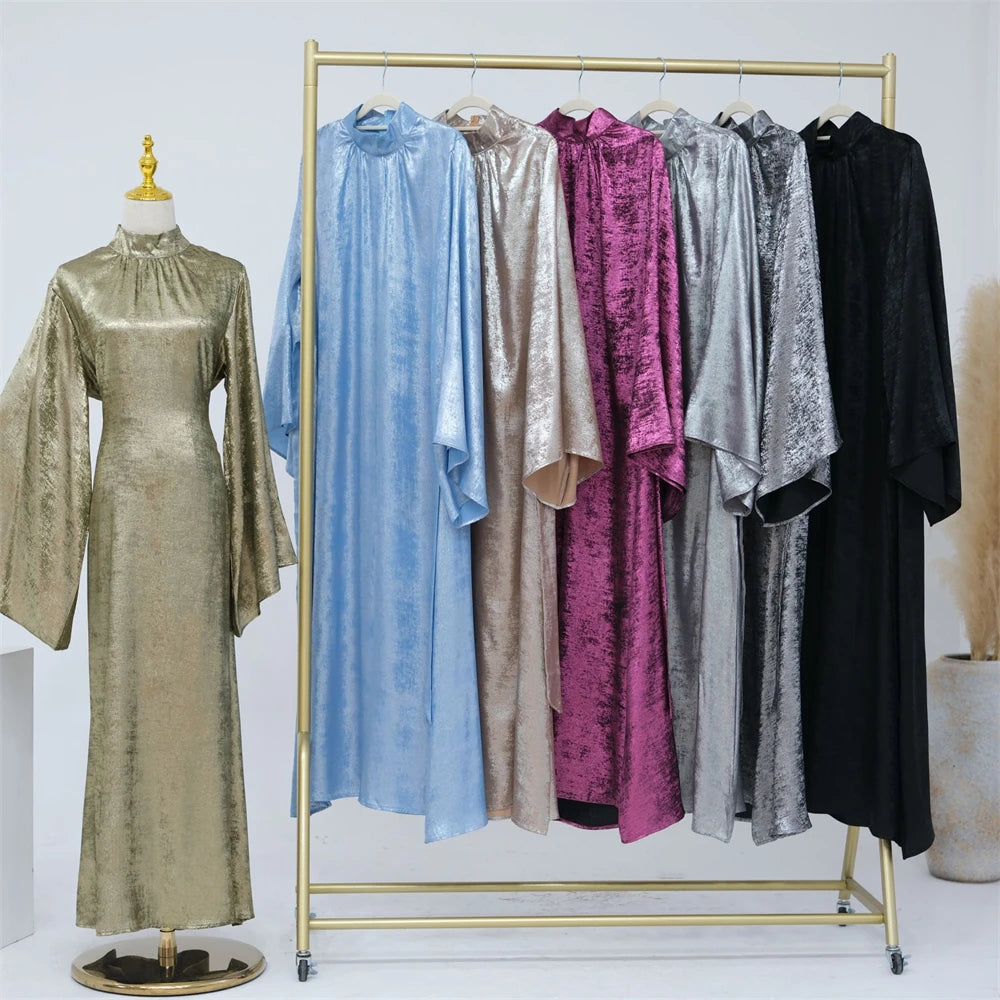 Fashion Satin Abaya Dubai Luxury 2024 Muslim Kaftan Dress Abayas For Women Kebaya Caftan Marocain Robe Femme Musulmane Vestidos