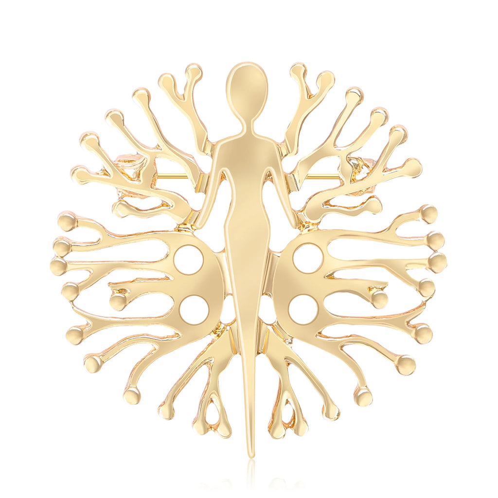 Beaut&Berry Unique Design Human Body Brooches for Women Characters Pins Casual Party Accessories New Gifts Friends Decoration