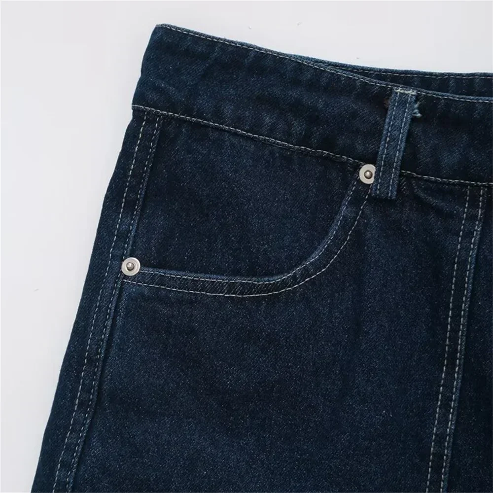 Summer New Women's Fashion Temperament Casual Versatile V-neck Short Denim Shirt Double Breasted Denim Skirt Suits Outfits