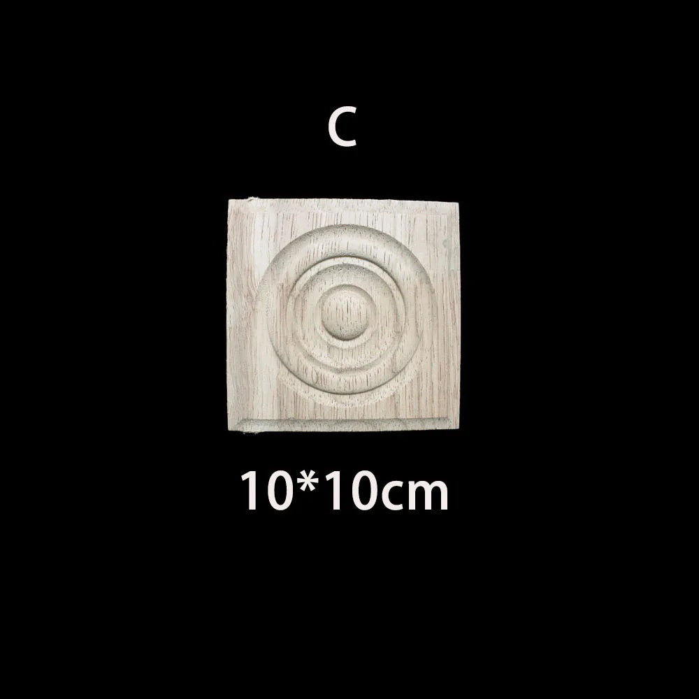 Unique Natural Floral Wood Carved Onlays and Appliques Wood Figurines for Decor Home Decoration Accessories wood furniture decal