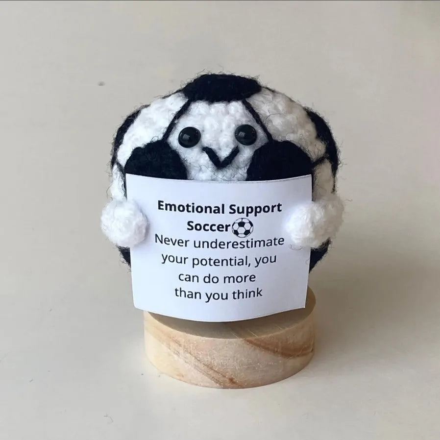 Crochet Ball Emotional Support Positive Crochet Doll Funny Gifts for Boyfriends Emotional Support Kintted Doll