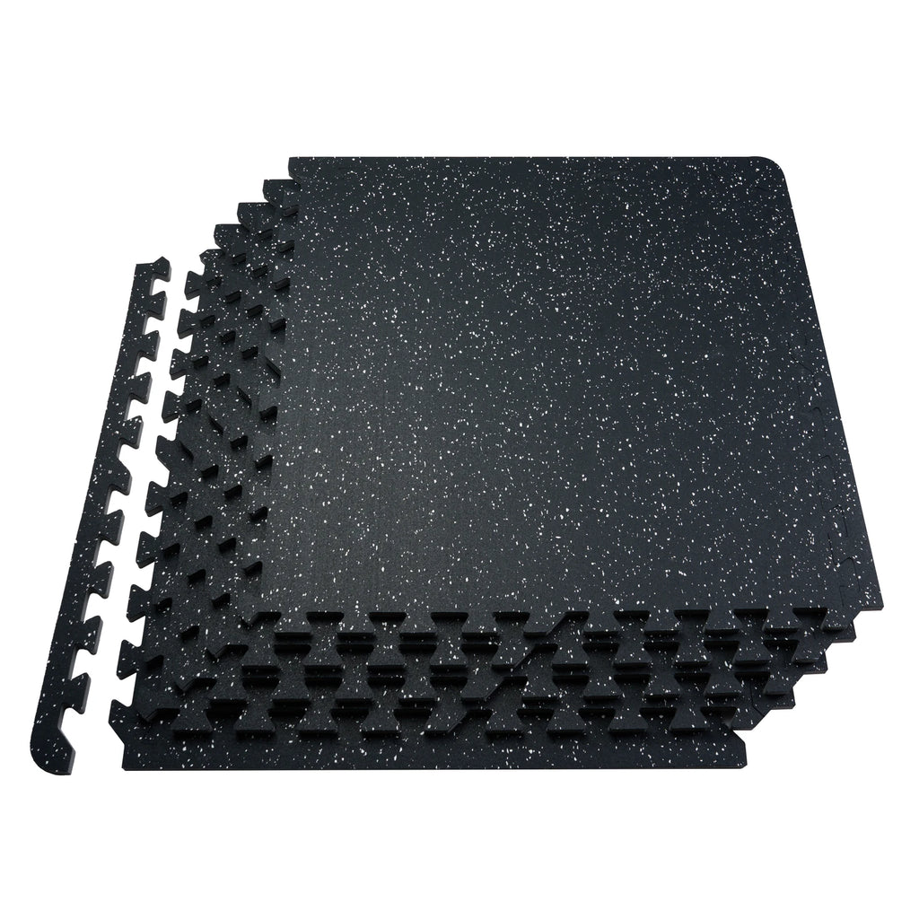 SucceBuy 0.56 Inch 25 Tiles Rubber Top with EVA Foam Thick Floor Mats 24/48/100 sq.ft Coverage Interlocking Puzzle for Gym Home
