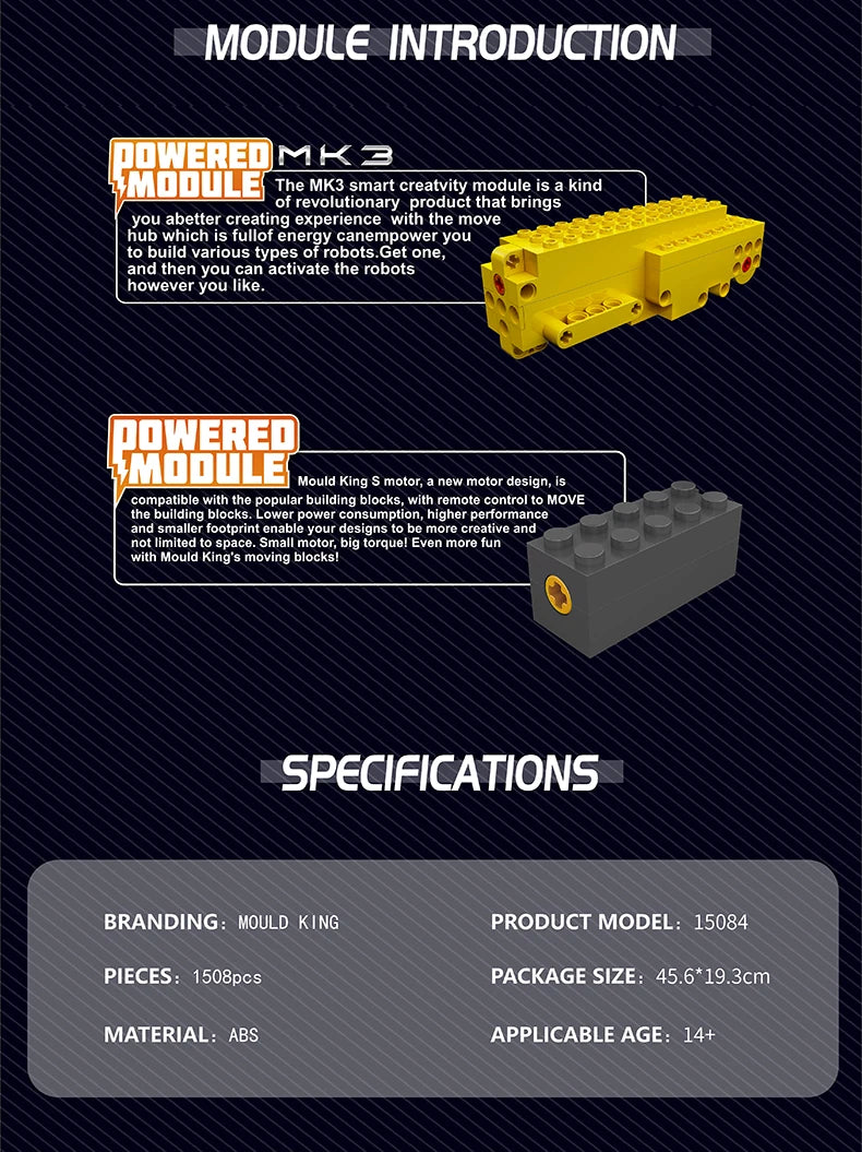 Mould King 15084 Technical Car Toys The APP RC Control D11 Bulldozer Building Block Assembly Truck Brick Set Kids Christmas Gift