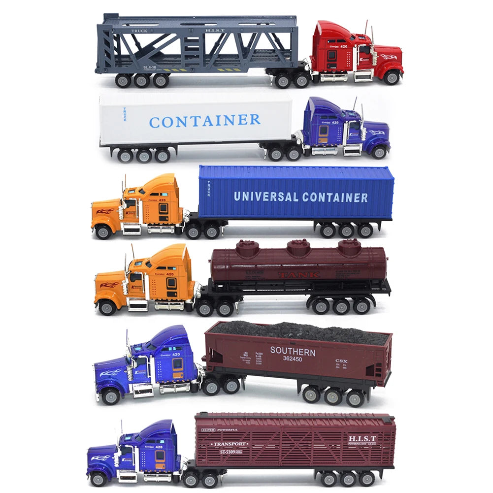 1:50 Large Diecast Alloy Truck Car Model Toys Simulation Oil Truck Tank Container Pull Back Transport Vehicle Model Toy For Kids