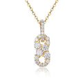 New Fine 925 Pendant Necklace Moissanite Delicate 8 Pendant Iced Out Gold Silver Color Charm For Women Hip Hop Jewelry